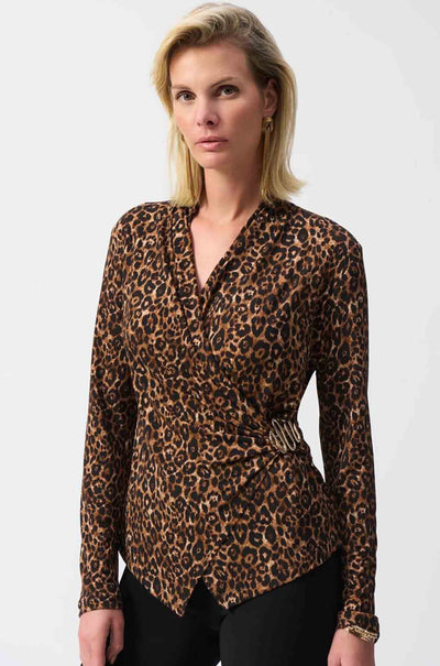 Joseph Ribkoff - Silky Knit Animal Print Fitted Top