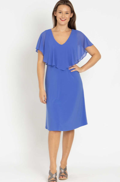 Joseph Ribkoff - Silky Knit Chiffon Overlay Dress