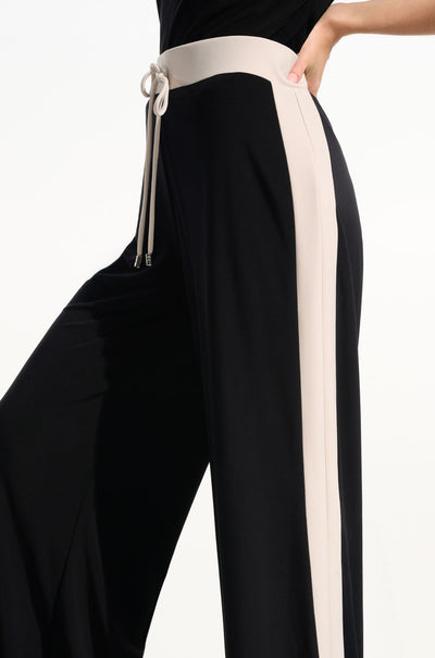 Joseph Ribkoff - Silky Knit Color Block Wide Leg Pull On Pants