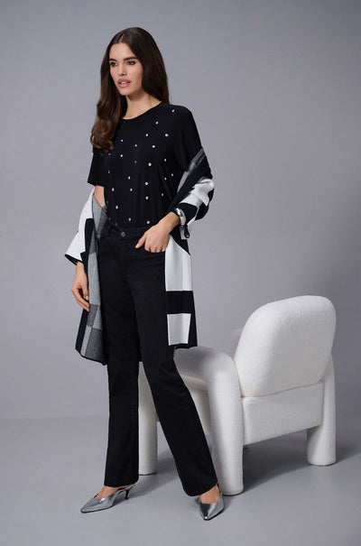 Joseph Ribkoff - Silky Knit Embellished Boxy Tshirt