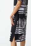 Joseph Ribkoff - Silky Knit Floral Stripe Straight Dress