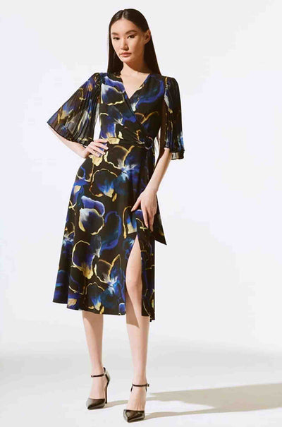 Joseph Ribkoff - Silky Knit & Chiffon Floral Print Dress