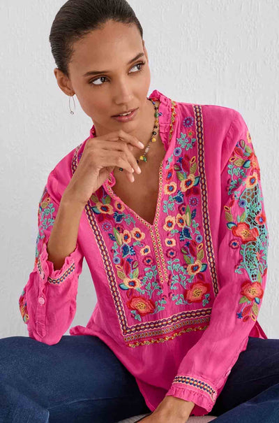 Johnny Was - Simone Blouse in Rose