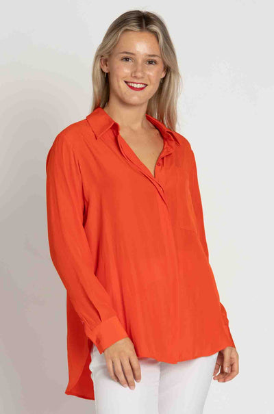 Mela Purdie - Single Pocket Shirt in Tangello
