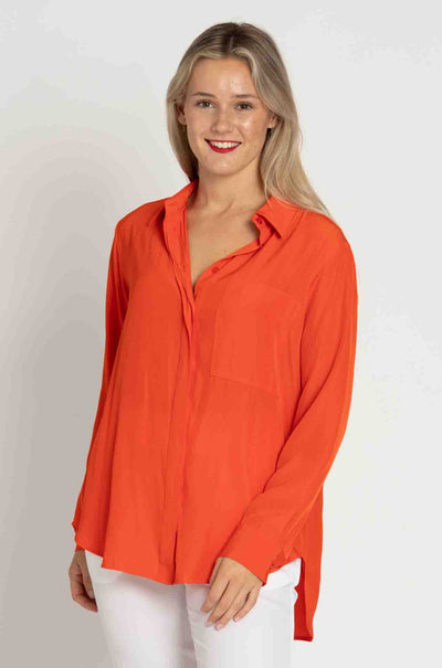 Mela Purdie - Single Pocket Shirt in Tangello