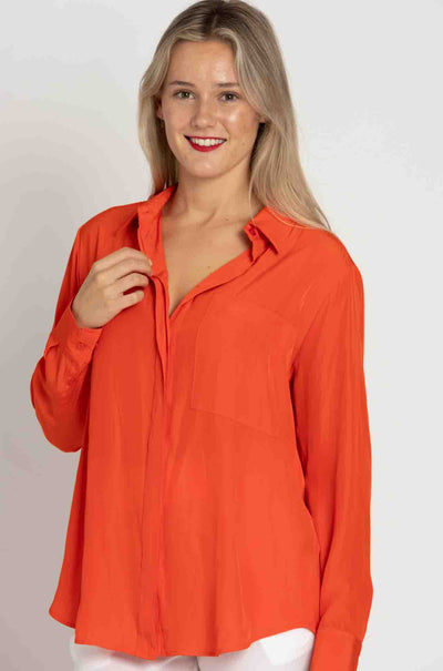 Mela Purdie - Single Pocket Shirt in Tangello