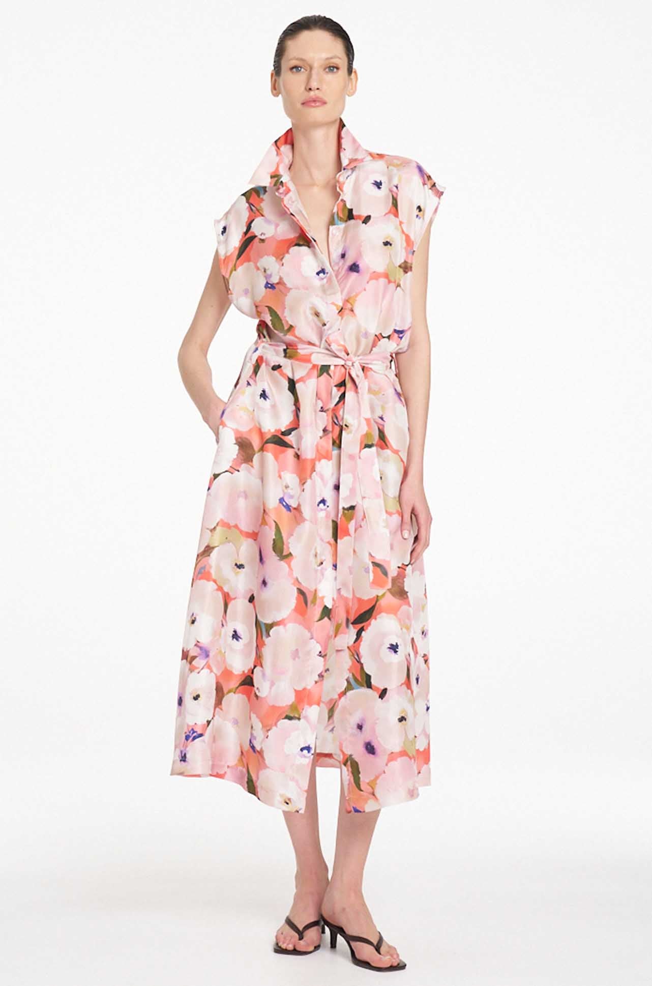 Mela Purdie - Sliced Shirt Dress in Poppy Chintz