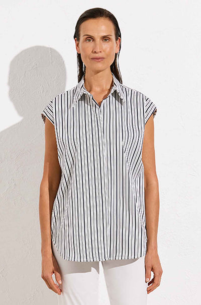 Mela Purdie - Slice Shirt in Calico Stripe Popilene