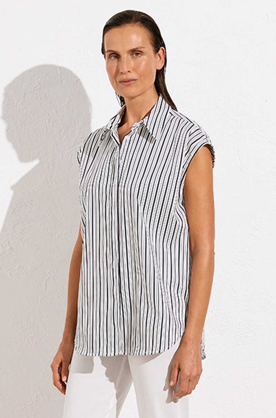Mela Purdie - Slice Shirt in Calico Stripe Popilene