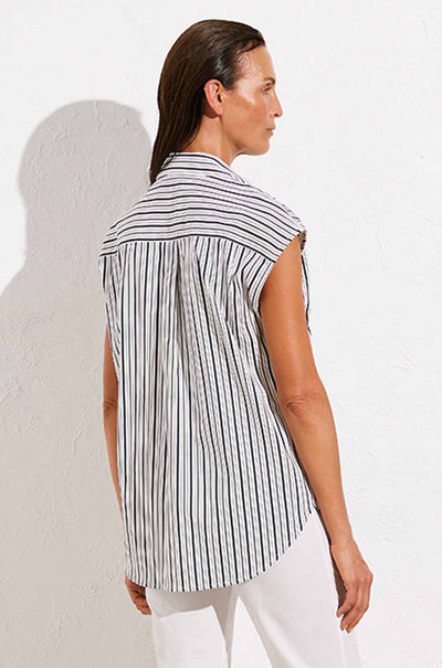 Mela Purdie - Slice Shirt in Calico Stripe Popilene