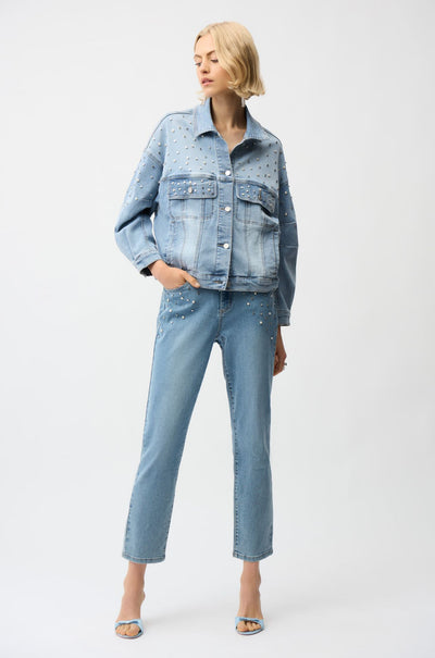 Joseph Ribkoff - Slim Leg Jeans with Pearls and Studs