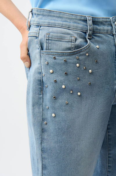 Joseph Ribkoff - Slim Leg Jeans with Pearls and Studs