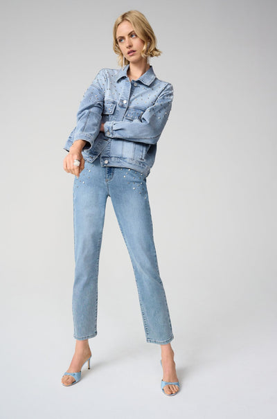 Joseph Ribkoff - Slim Leg Jeans with Pearls and Studs