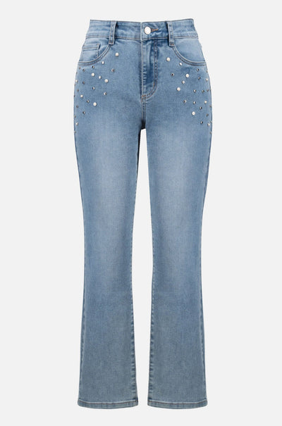 Joseph Ribkoff - Slim Leg Jeans with Pearls and Studs