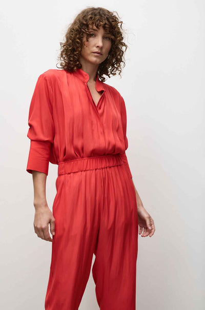 Mela Purdie - Smooth Pleat Blouse in Poppy