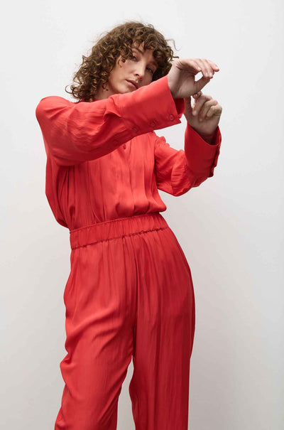 Mela Purdie - Smooth Pleat Blouse in Poppy