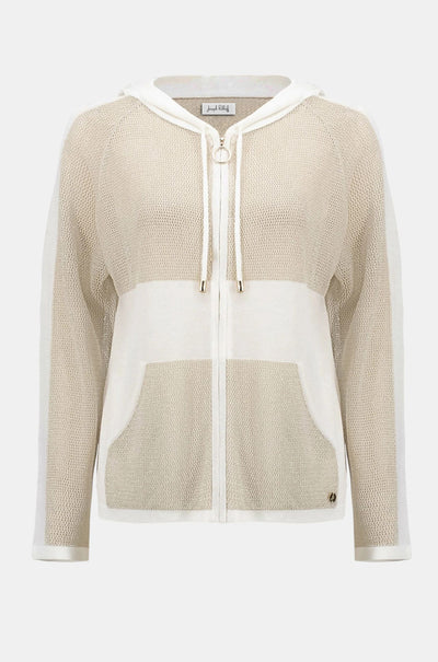Joseph Ribkoff - Soft Knit Strtaight Hooded Zip Jacket