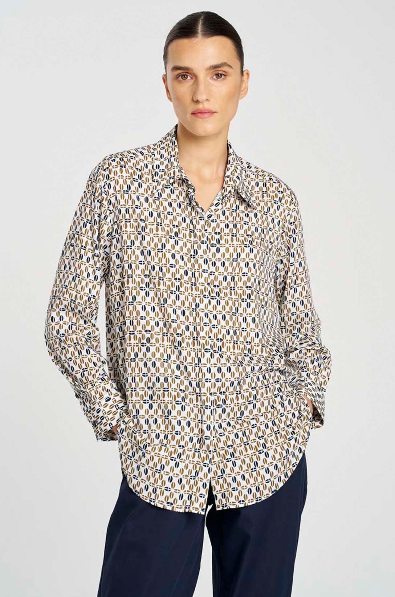 Mela Purdie - Soft Shirt in Pendant Print Charmeuse