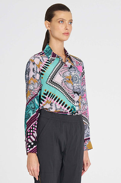 Mela Purdie - Soft Shirt in Bandana Print Silk
