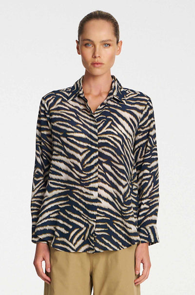 Mela Purdie - Soft Shirt in Brush Print Silk