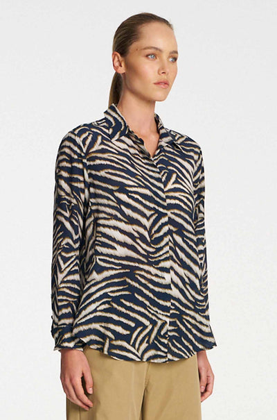 Mela Purdie - Soft Shirt in Brush Print Silk