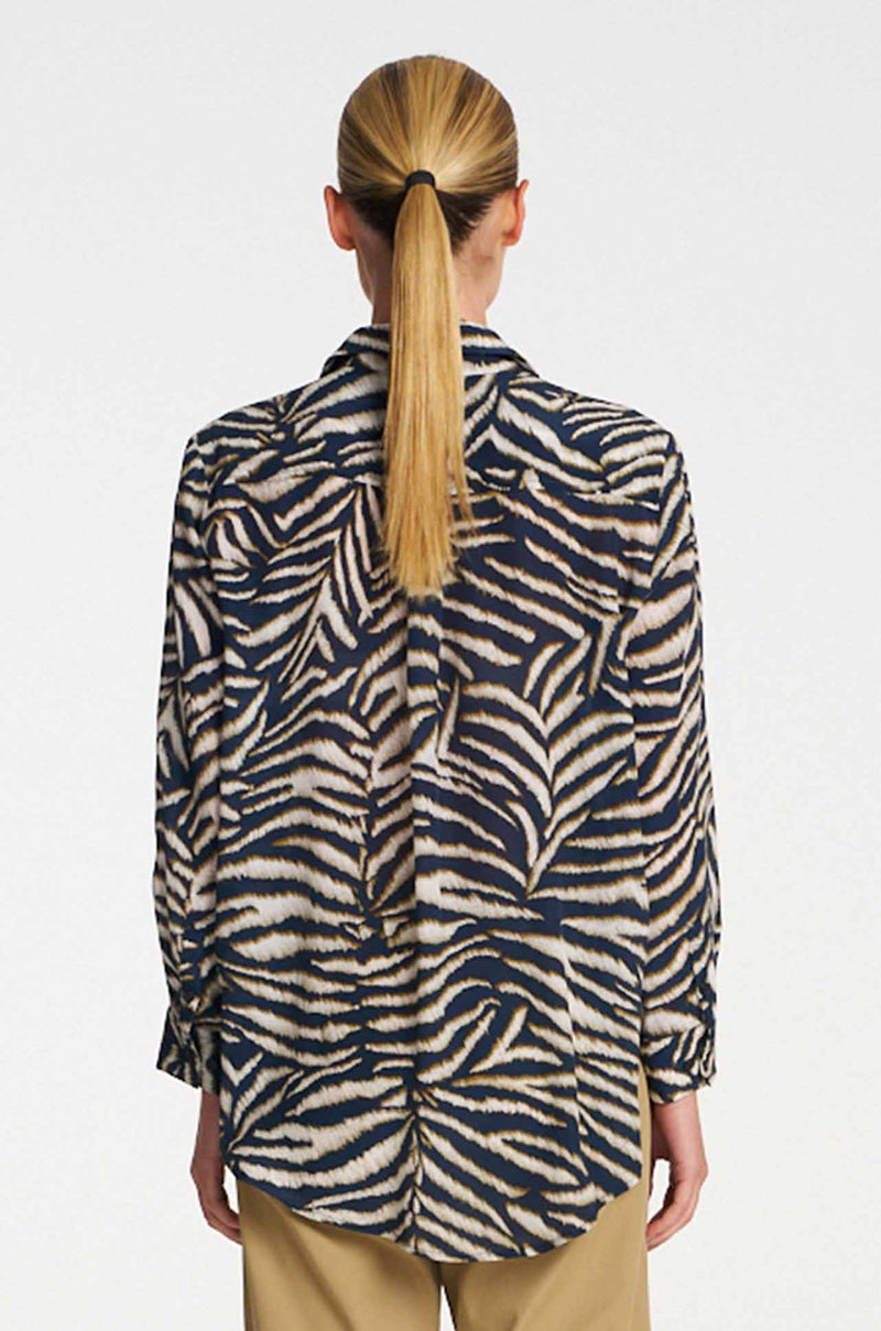 Mela Purdie - Soft Shirt in Brush Print Silk
