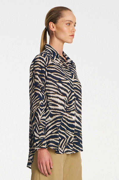 Mela Purdie - Soft Shirt in Brush Print Silk