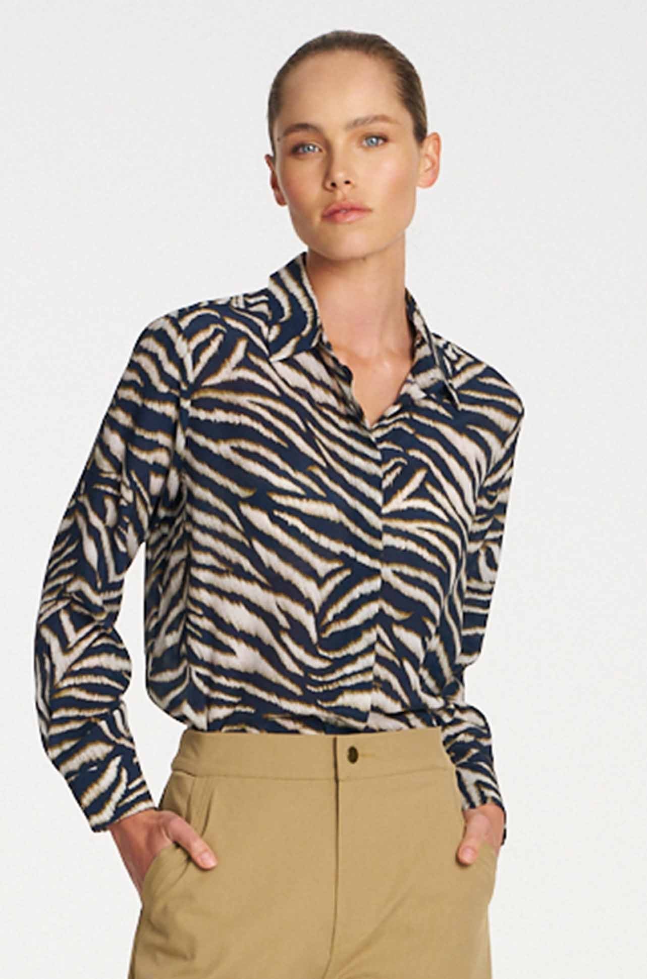 Mela Purdie - Soft Shirt in Brush Print Silk