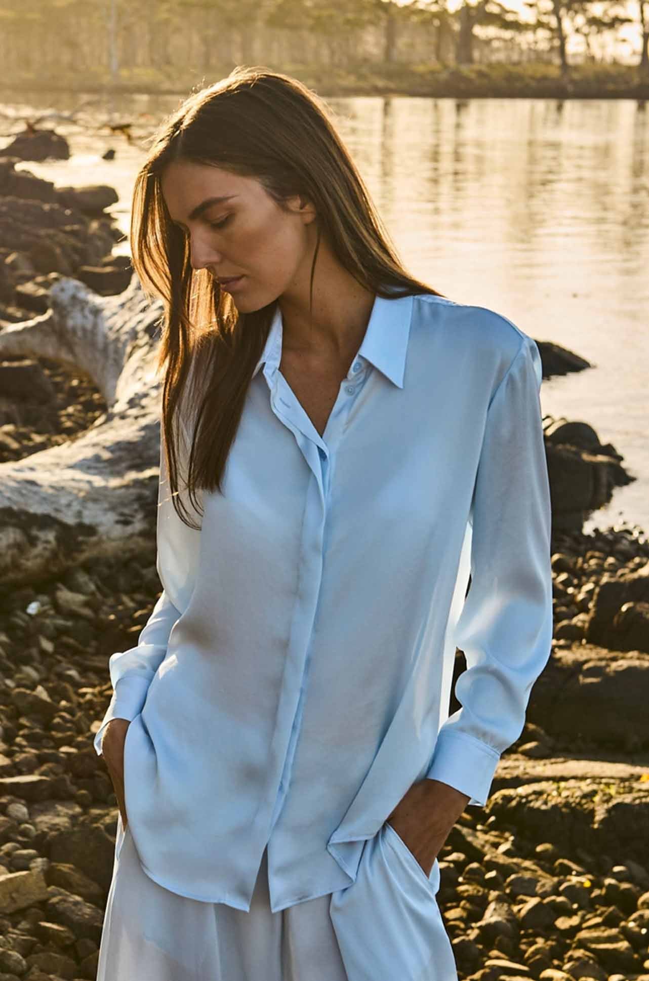 Mela Purdie - Soft Shirt in Mirror Satin