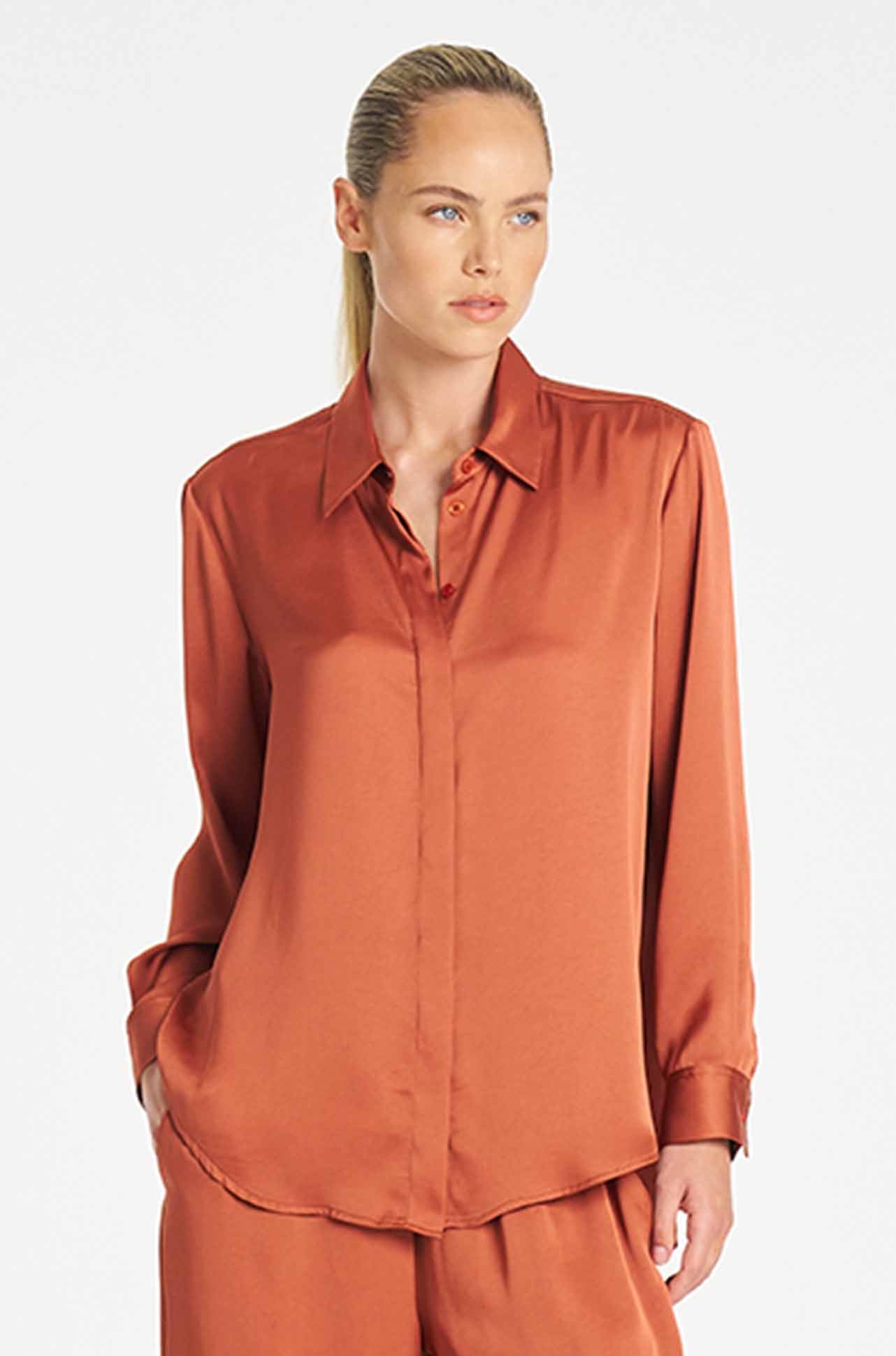 Mela Purdie - Soft Shirt in Mirror Satin