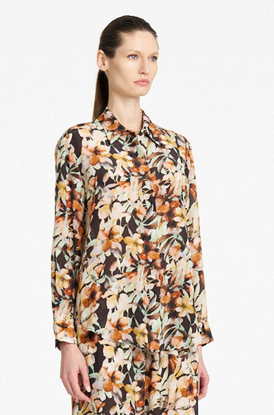 Mela Purdie - Soft Shirt in Mint Floral Print