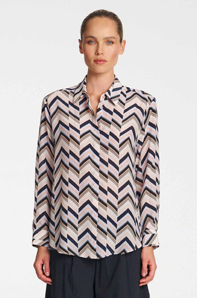 Mela Purdie - Soft Shirt in Pleat Print Silk