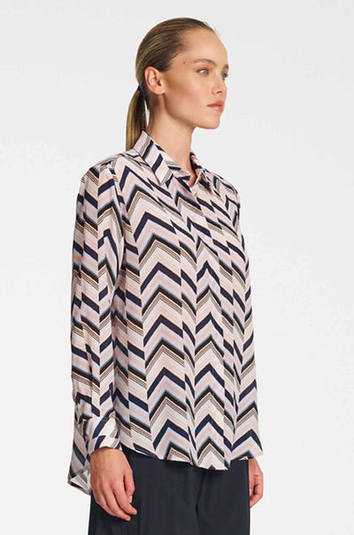 Mela Purdie - Soft Shirt in Pleat Print Silk
