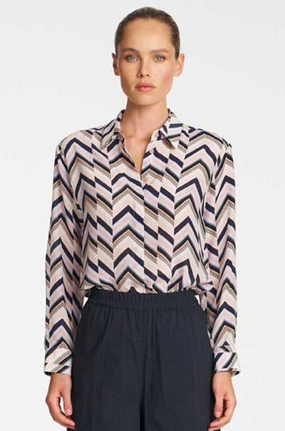 Mela Purdie - Soft Shirt in Pleat Print Silk