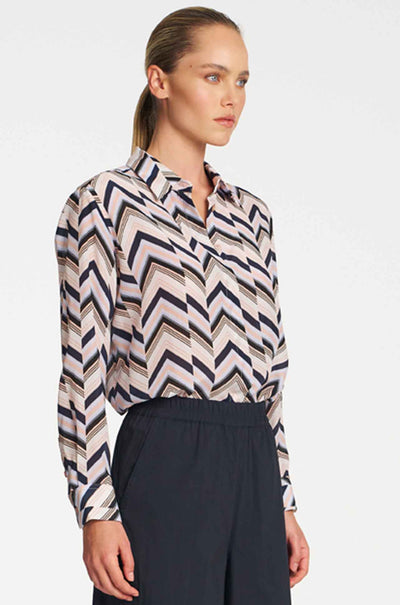 Mela Purdie - Soft Shirt in Pleat Print Silk