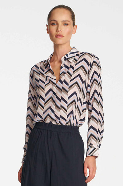 Mela Purdie - Soft Shirt in Pleat Print Silk