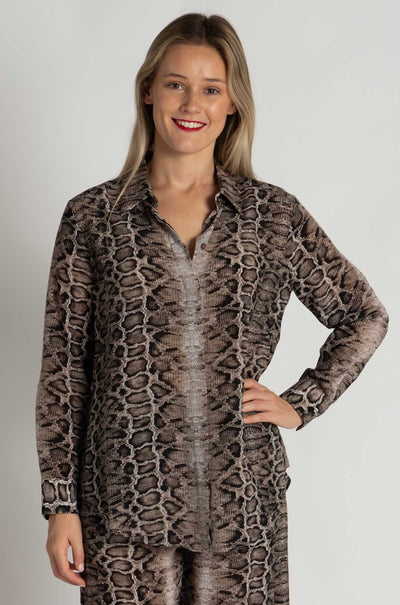 Mela Purdie - Soft Shirt in Safari Python