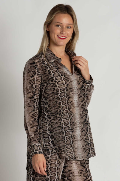 Mela Purdie - Soft Shirt in Safari Python