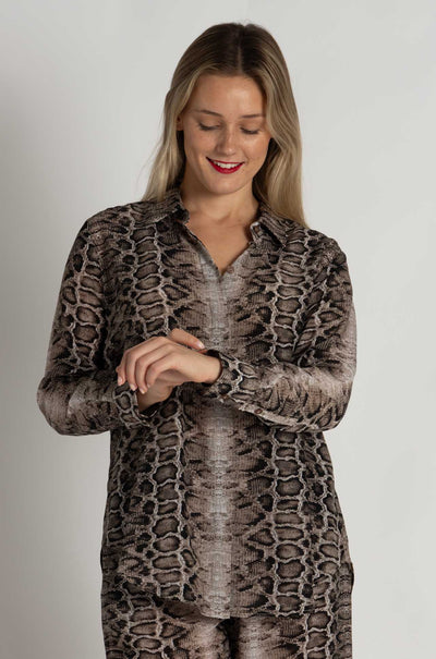Mela Purdie - Soft Shirt in Safari Python