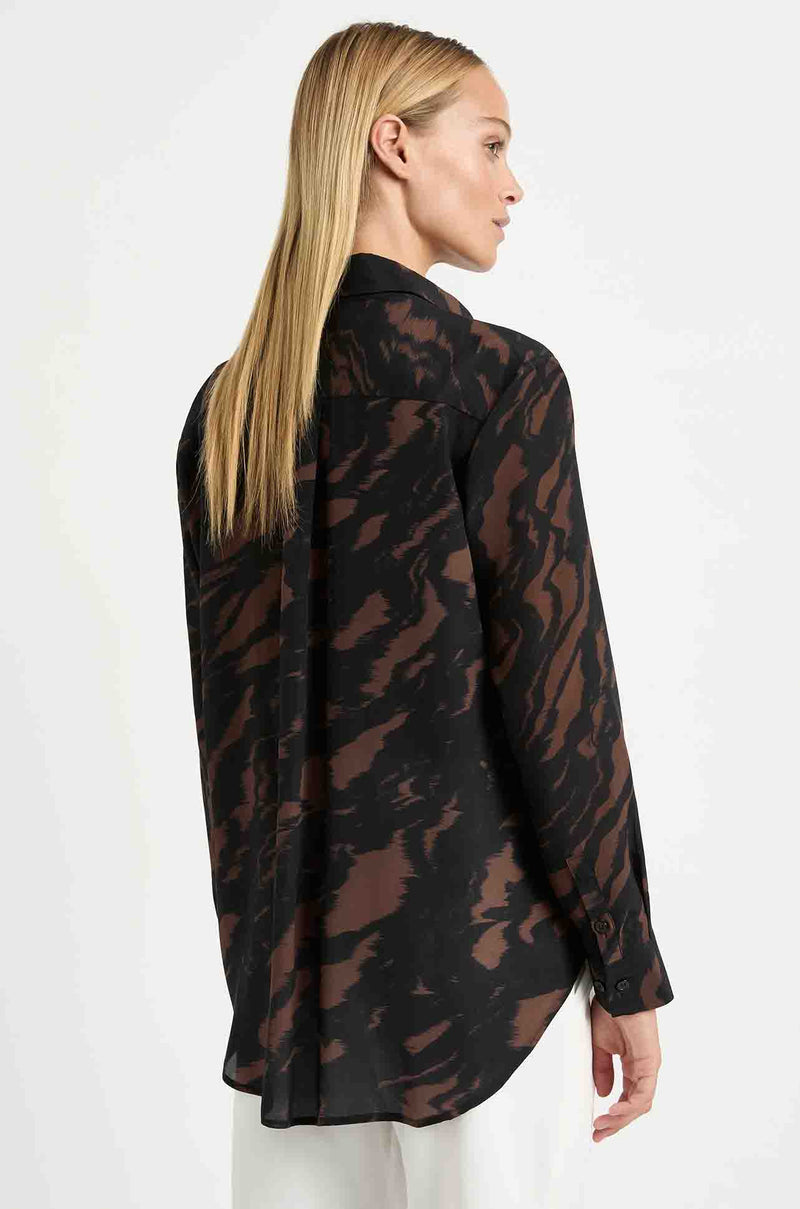 Mela Purdie - Soft Shirt in Shadow Print Silk