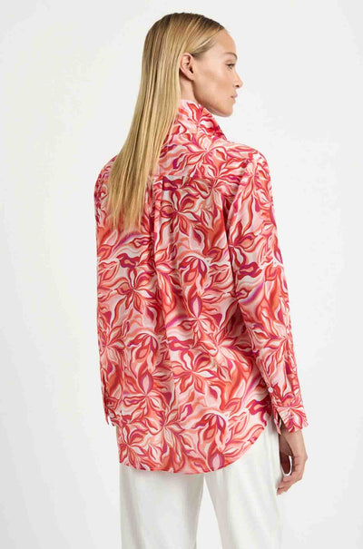 Mela Purdie - Soft Shirt in Tangello Print Silk