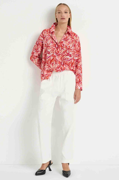 Mela Purdie - Soft Shirt in Tangello Print Silk