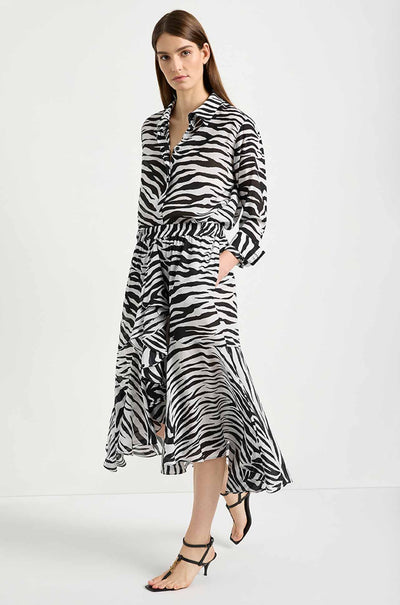 Mela Purdie - Vine Skirt in Cats-Eye Print Silk