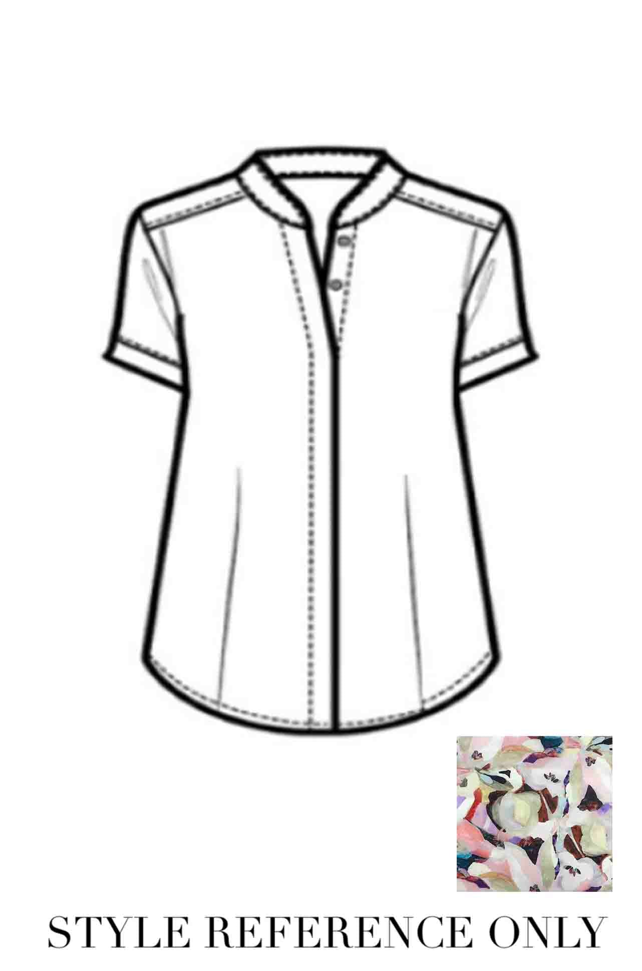 Mela Purdie - Soft Stand Shirt in Cezanne Print Silk