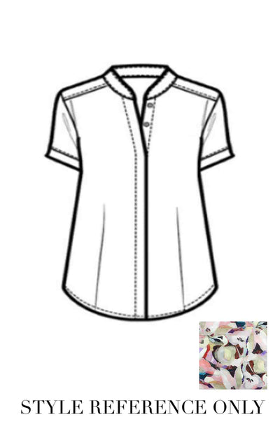 Mela Purdie - Soft Stand Shirt in Cezanne Print Silk