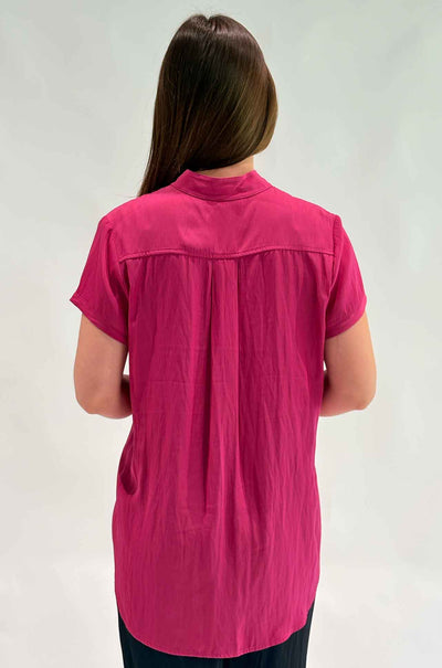 Mela Purdie - Soft Stand Shirt in Magenta