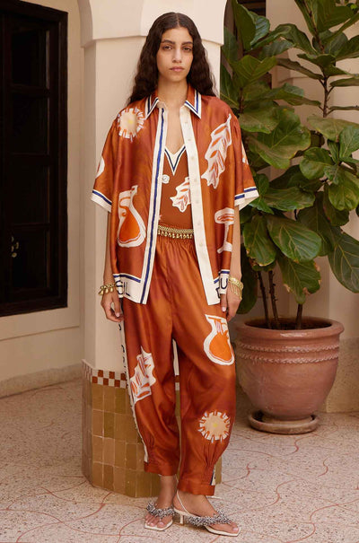 Alèmais - Soleil D'Armour Tapered Silk Pant