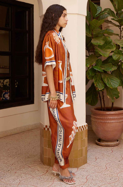 Alèmais - Soleil D'Armour Tapered Silk Pant