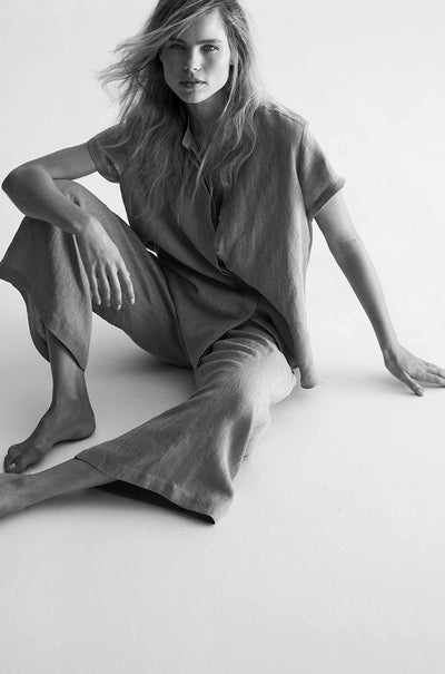 Mela Purdie - Soft Stand Shirt in Lino