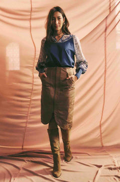 Once Was - Stella Leather Skirt - Zambezee